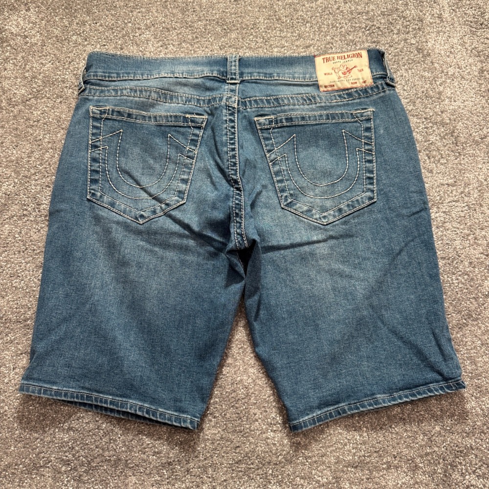 True Religion Shorts Mens 36 Blue Cotton Ricky Relaxed Straight Denim Y2K Street